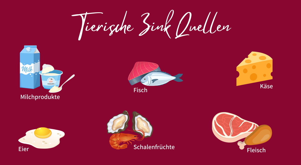 Infografik tierische Zink Quellen